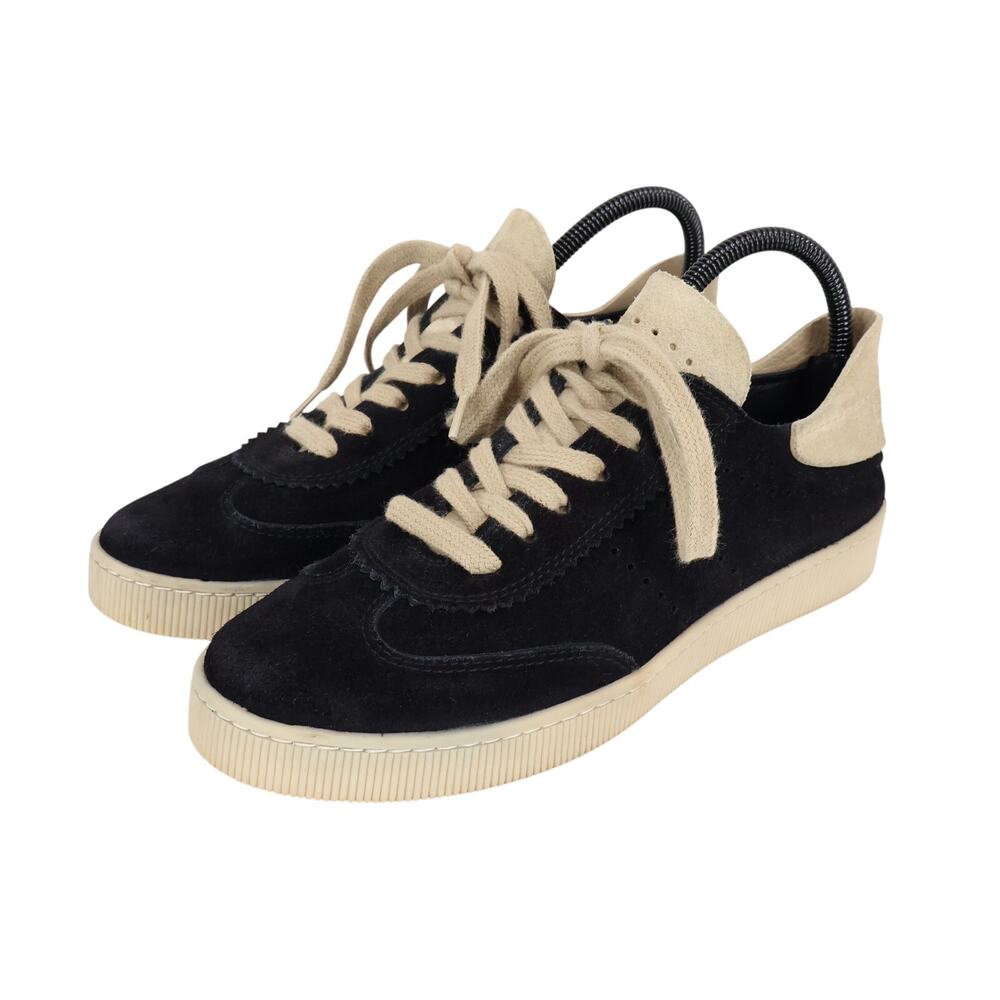 Pedro Garcia Classic Black Suede Lace Up Sneaker Beige Contrast Size 40 US 10